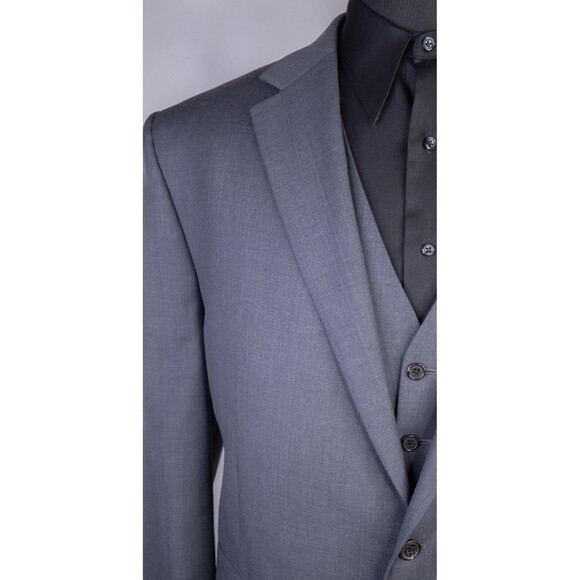 Ralph Lauren 2-Pcs Blazer / Vest Set Jacket Coat Solid Gray Sz 48R Two Button - Picture 10 of 16